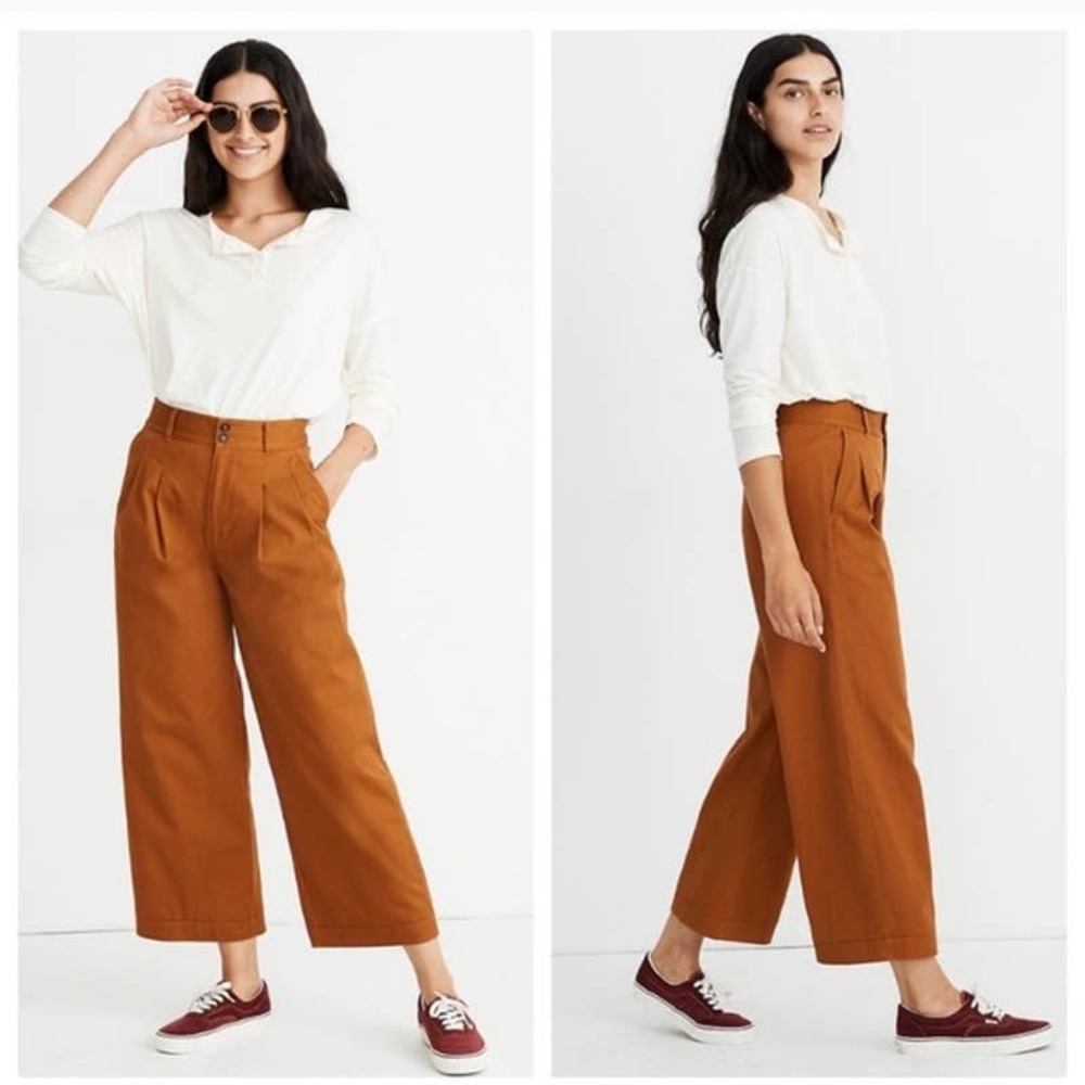 Madewell Wide Leg Cropped High Rise Waist Pants